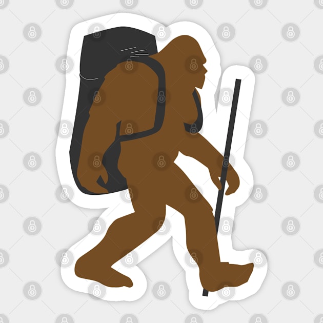 Hiking - Bigfoot Hiking Sticker by Kudostees